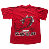 hickory crawdads vintage 90s shirt red